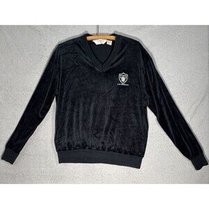 Vintage 80s Los Angeles Raiders Sweater Men's Size L‎ Velour Logo 7 Oakland LA